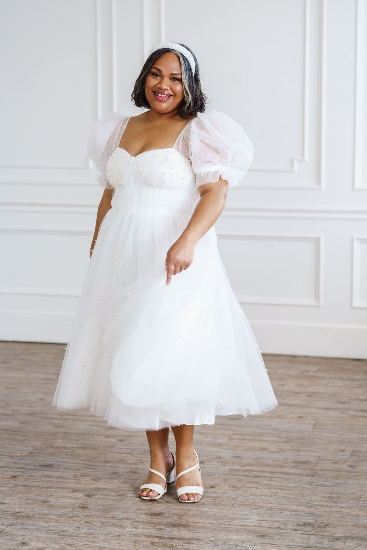 Pearl Midi Dress - White Capable