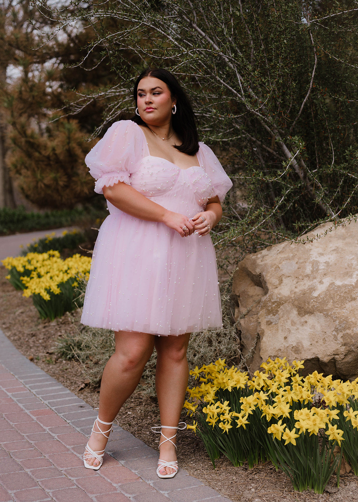 Pearl Mini Dress - Light Pink | Ava Gowns