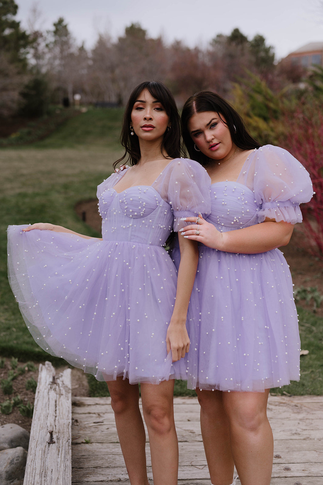 Pearl Mini Dress - Purple Graceful Pearl Mini Dress - Purple Graceful