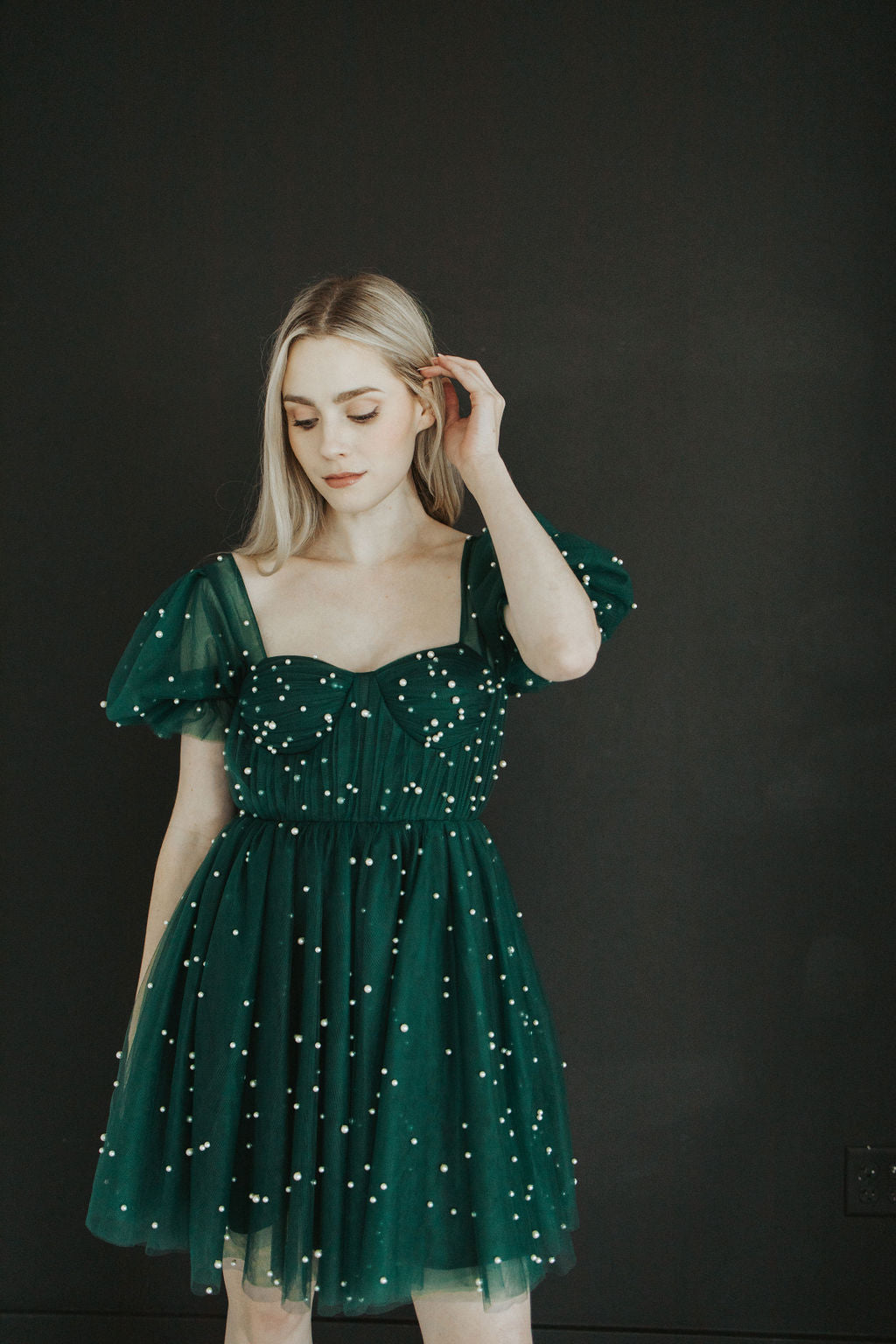 Pearl Mini Dress - Forest Green Steadfast Pearl Mini Dress - Forest Green Steadfast