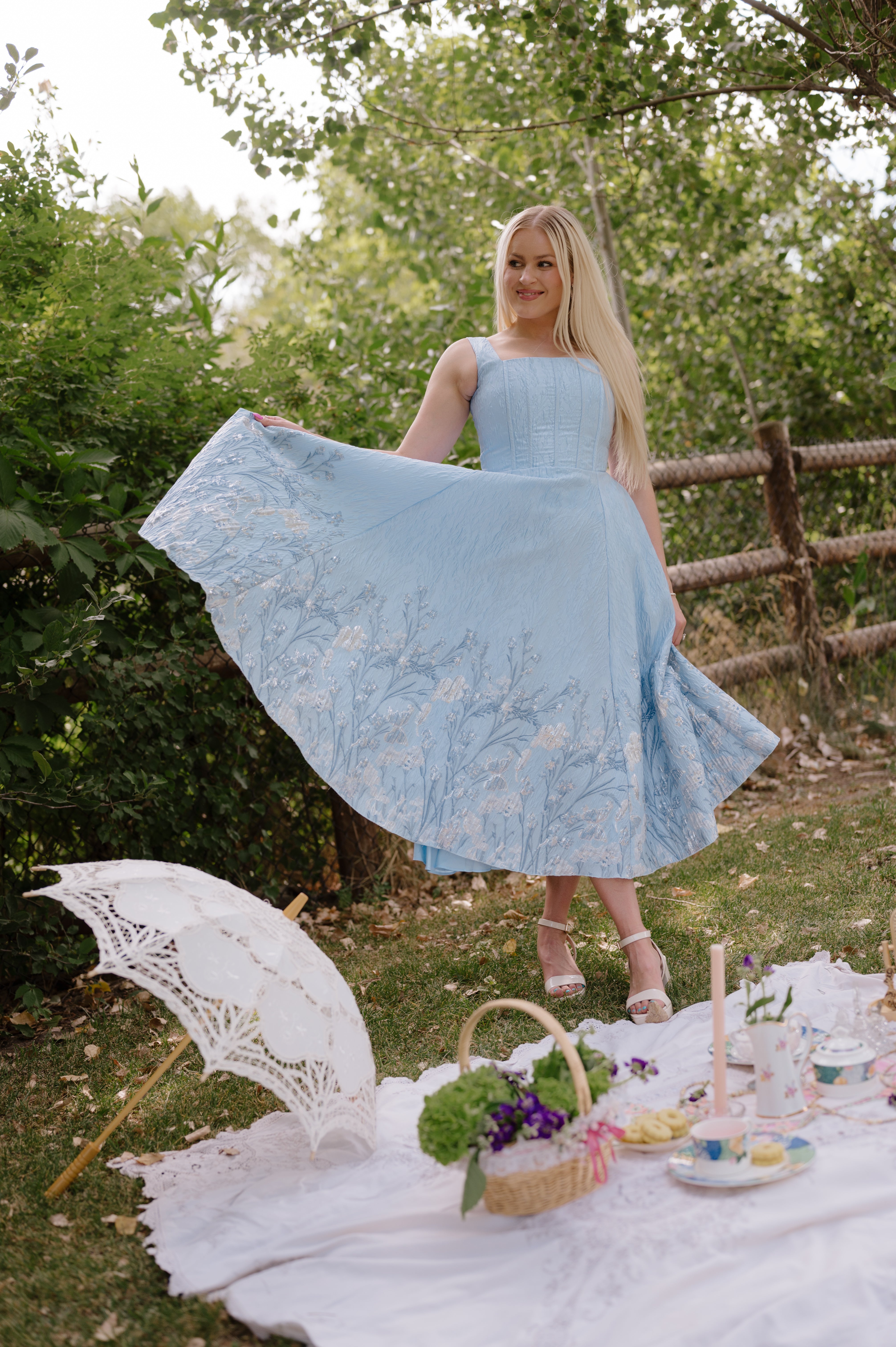 Tea Cup Dress- Blue