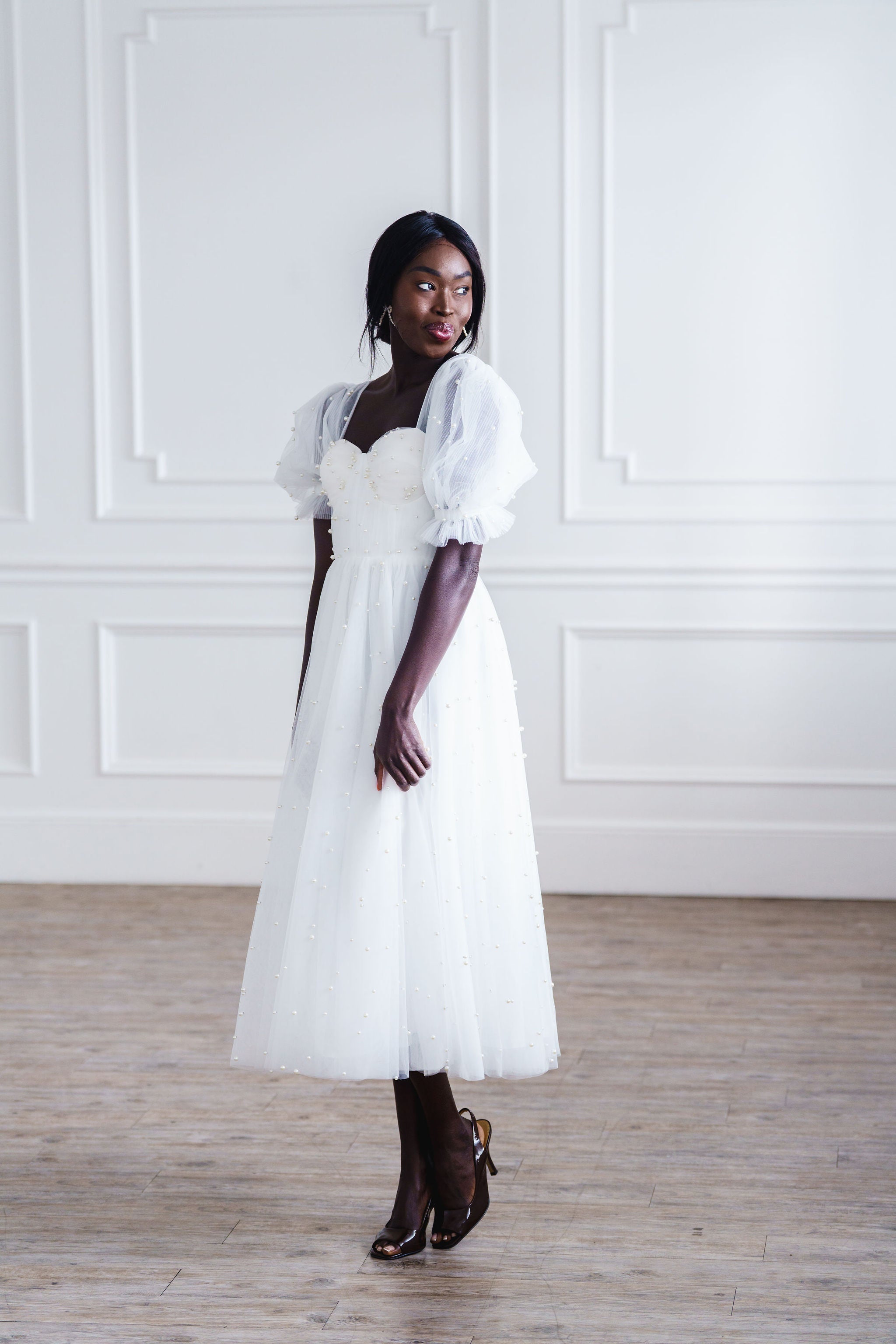 Pearl Midi Dress - White Inspiring Pearl Midi Dress - White Inspiring