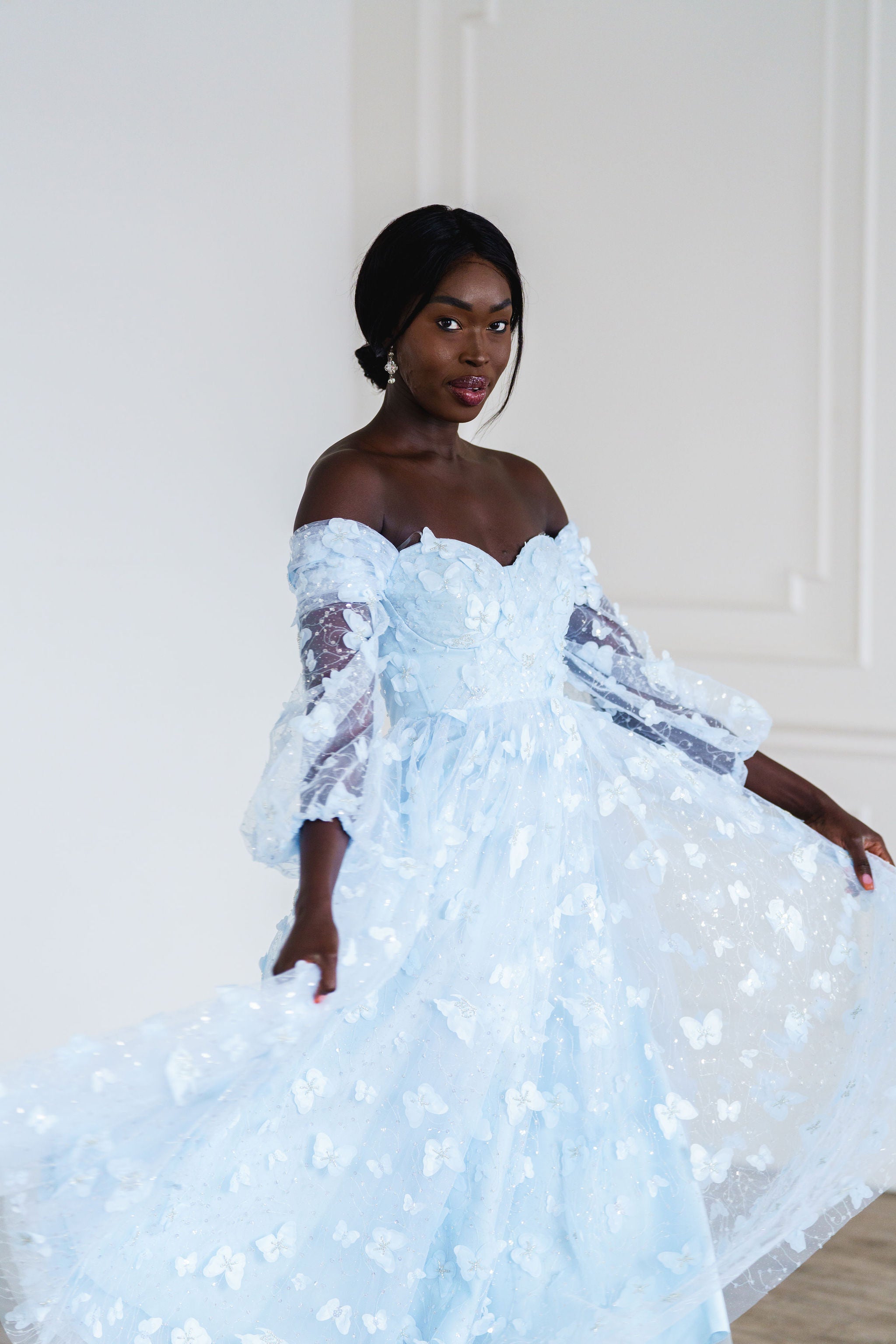 blue and white butterfly dress Blue Butterfly Garden Dress