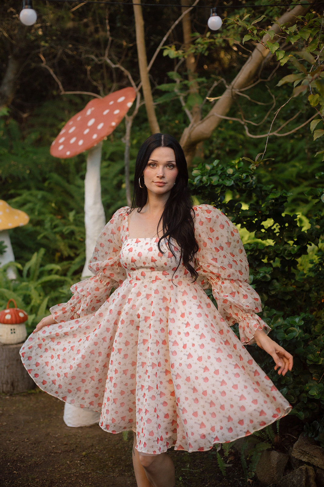 cute mushroom dress Mushroom Glitter Mesh Dress