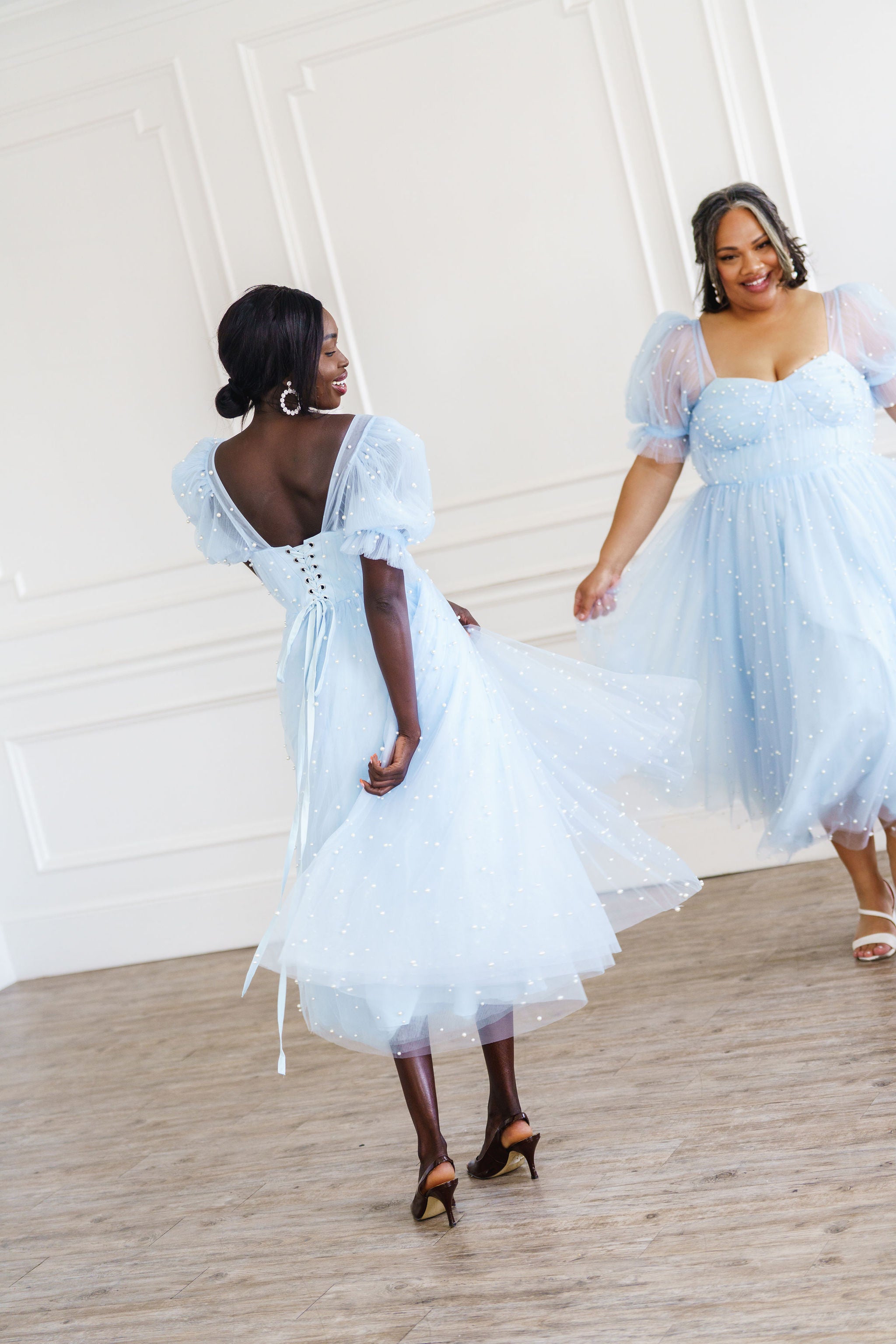 Pearl Midi Dress - Light Blue Fierce Pearl Midi Dress - Light Blue Fierce
