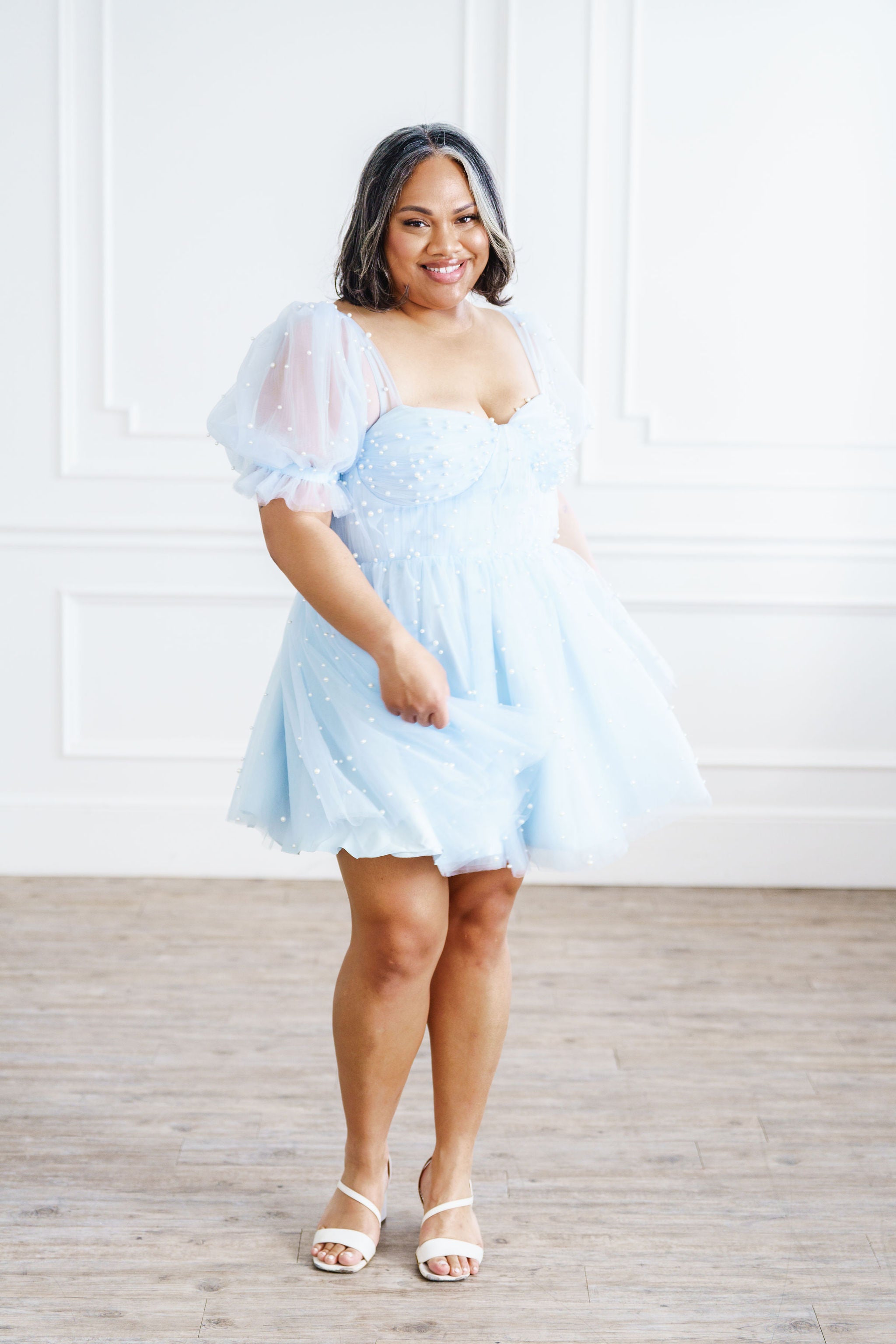 Pearl Mini Dress - Light Blue | Ava Gowns Pearl Mini Dress - Light Blue | Ava Gowns