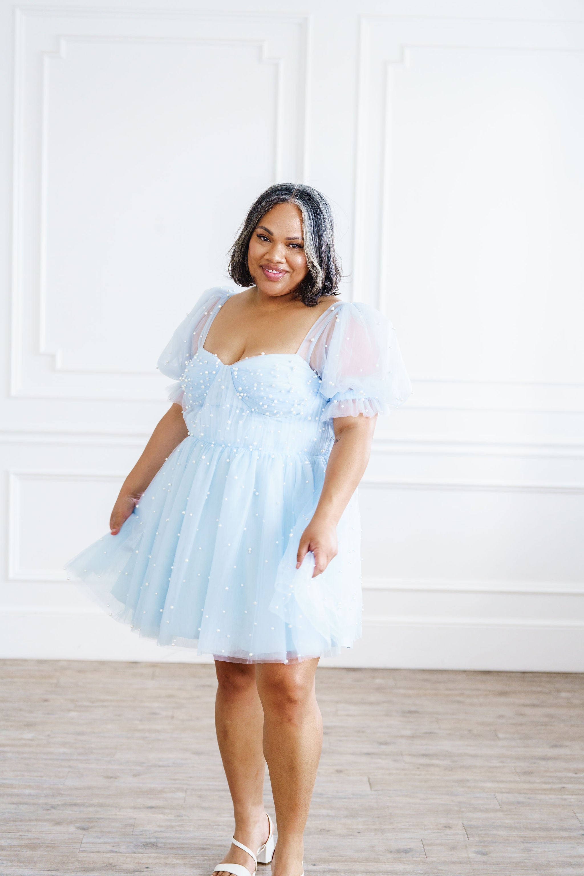 Pearl Mini Dress - Light Blue | Ava Gowns Pearl Mini Dress - Light Blue | Ava Gowns
