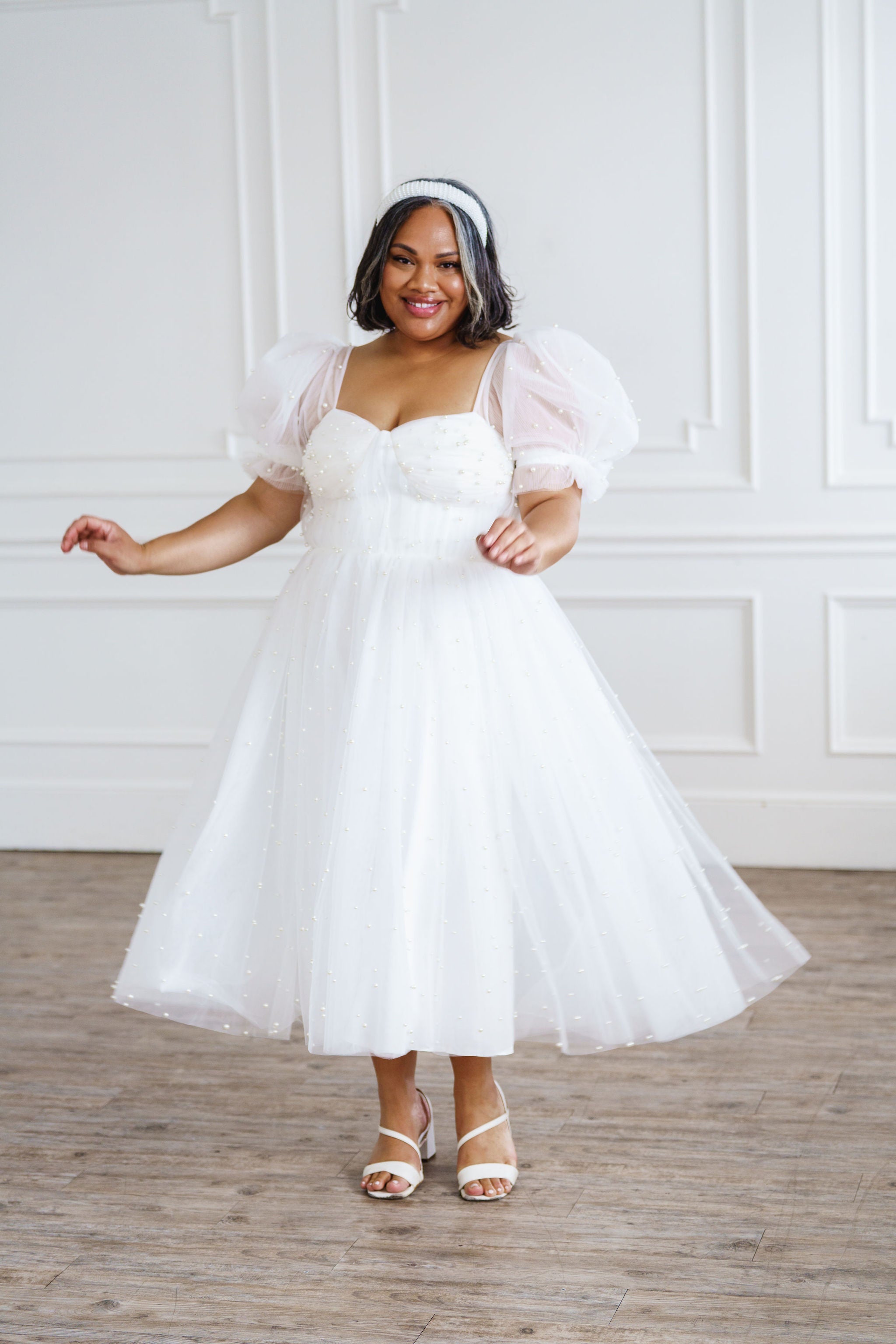 Pearl Midi Dress - White | Ava Gowns Pearl Midi Dress - White | Ava Gowns